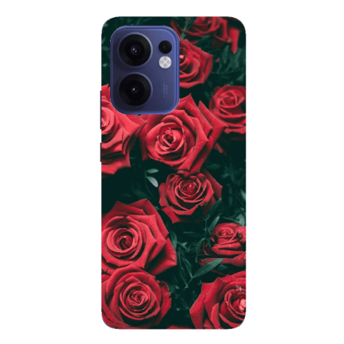 Oppo Reno13 FS Red Roses Transparent Silicone TPU Θήκη